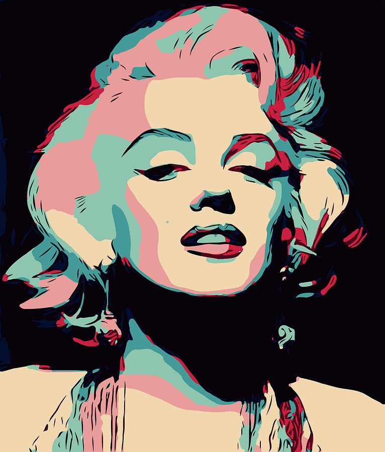 Marilyn Monroe portrait simple Digital Art by Yury Malkov | Pixels
