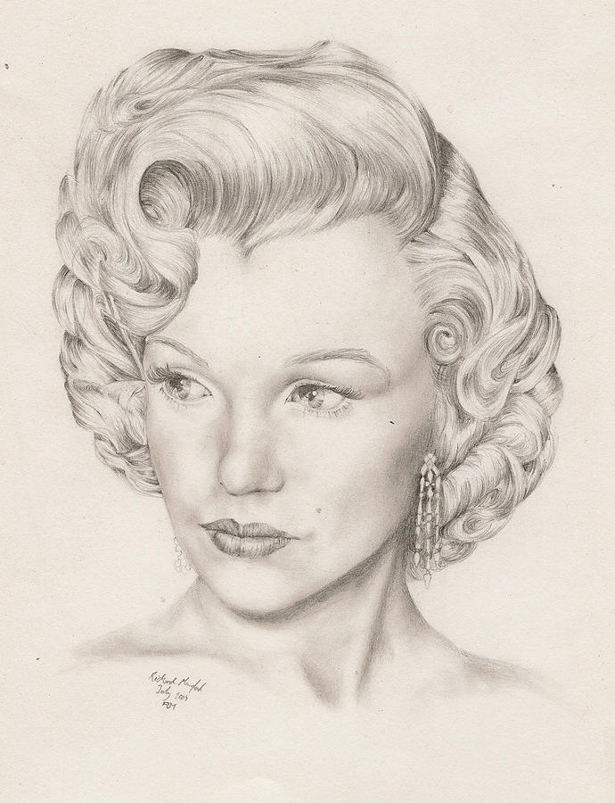 Marilyn Monroe Drawing by Richard Mountford