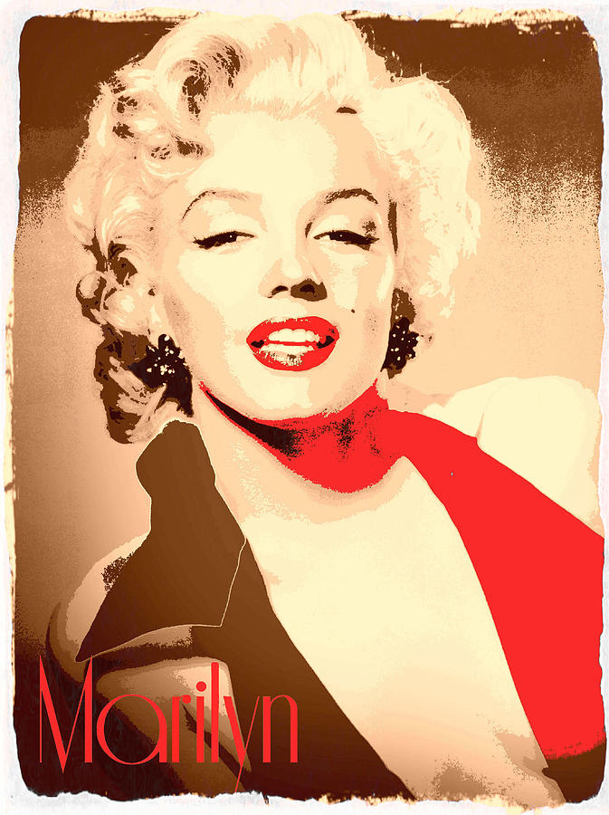 Marilyn retro poster Digital Art by Rumiana Nikolova