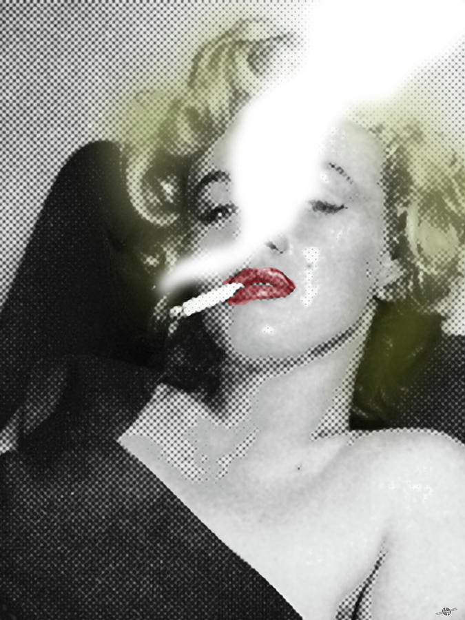 Marilyn Monroe Painting - Marilyn Monroe Smokes by Tony Rubino Marilyn Monroe Painting - Marilyn Monroe Smokes by Tony Rubino