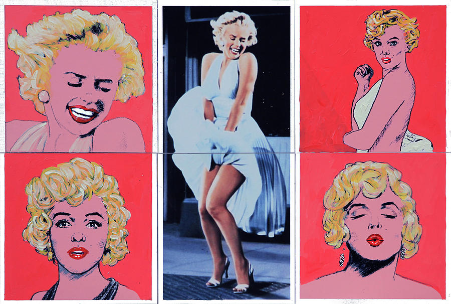 Marilyn Monroe with Sketches Painting by John Lautermilch