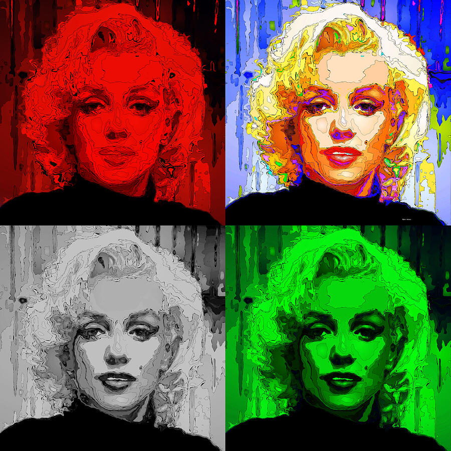 Marilyn Monroe - Quad. Pop Art Digital Art by Rafael Salazar