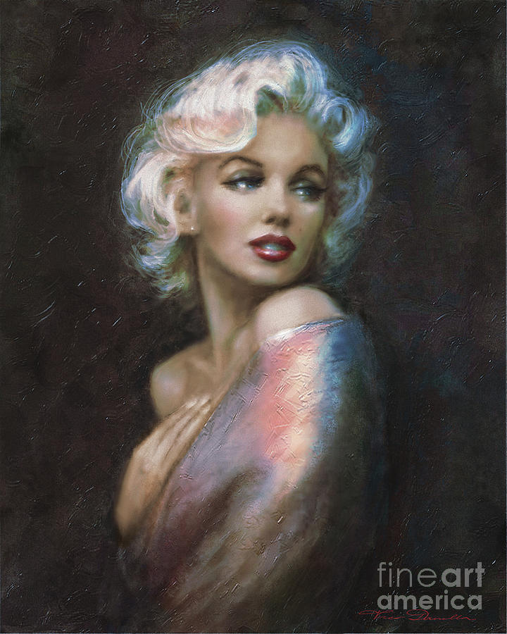 Marilyn romantic WW 4 blue Painting by Theo Danella