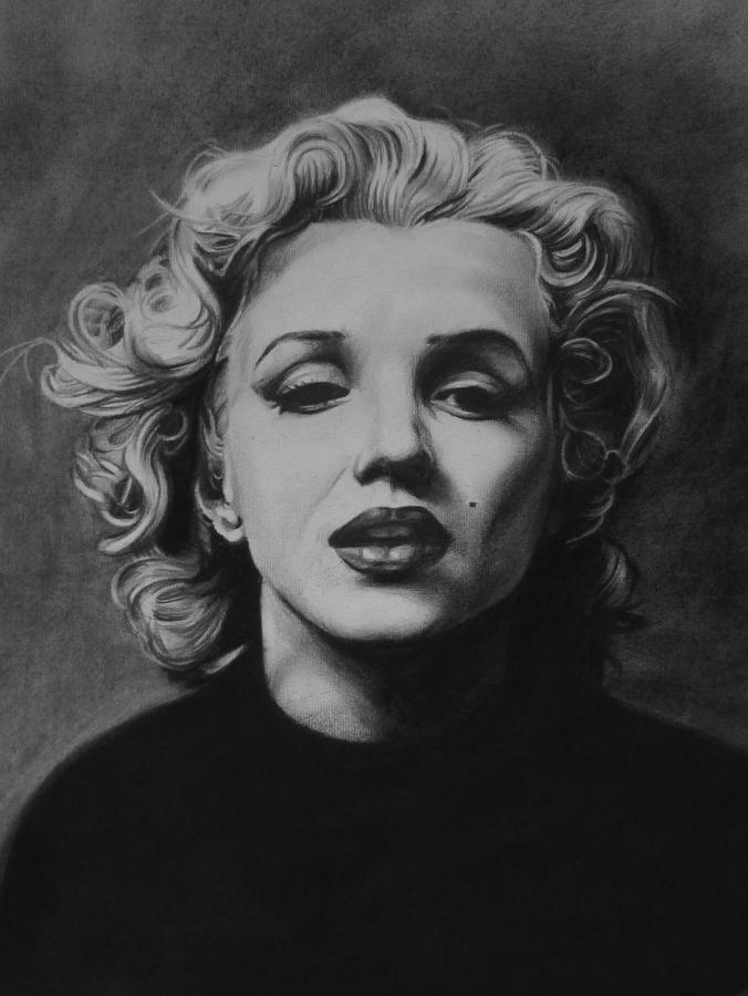 Marilyn Drawing by Steve Hunter