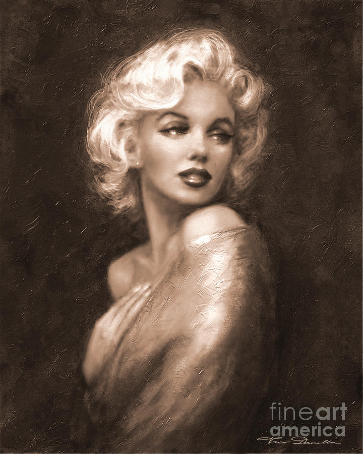 Marilyn WW Sepia Painting by Theo Danella