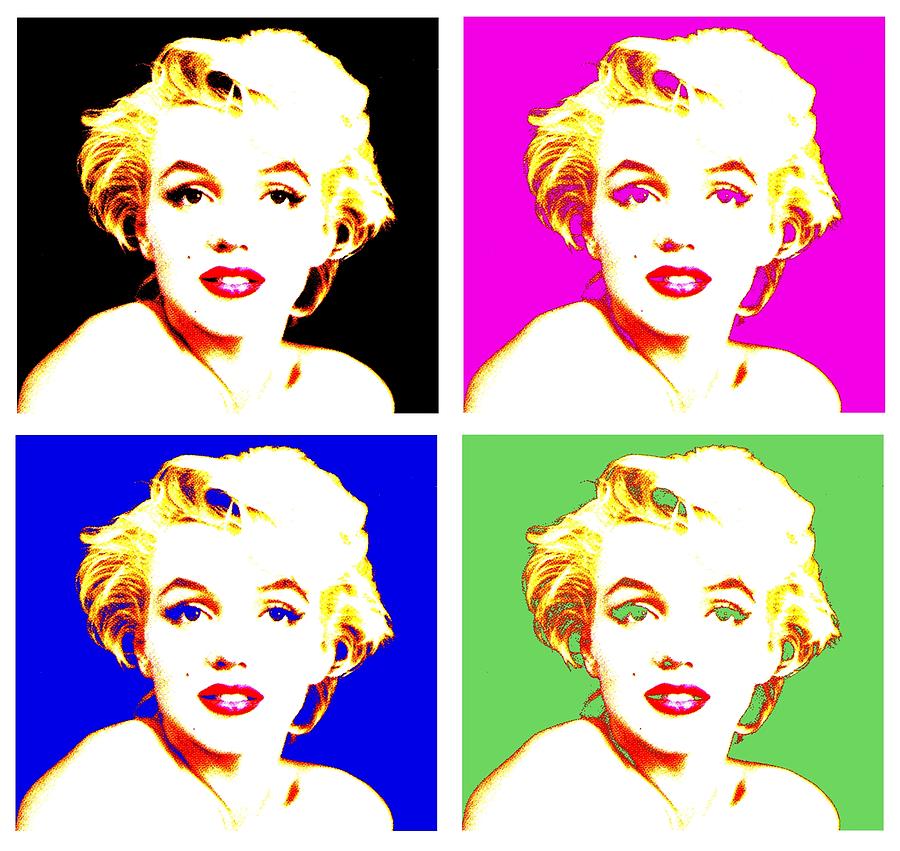 Marilyn x 4 Mixed Media by Banning Lary
