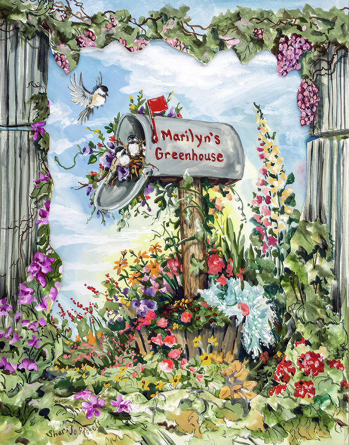 Marilyns Greenhouse Painting by Sheri Jo Posselt