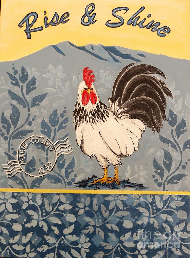 Marin County Rooster Painting by Holly Bartlett Brannan