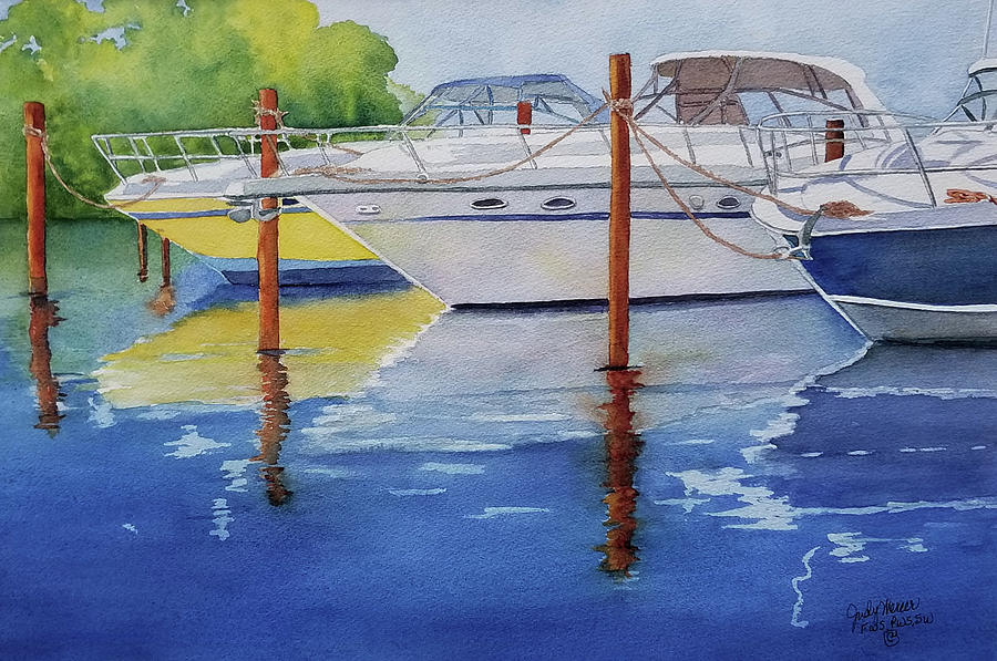 Marina Afternoon Painting by Judy Mercer