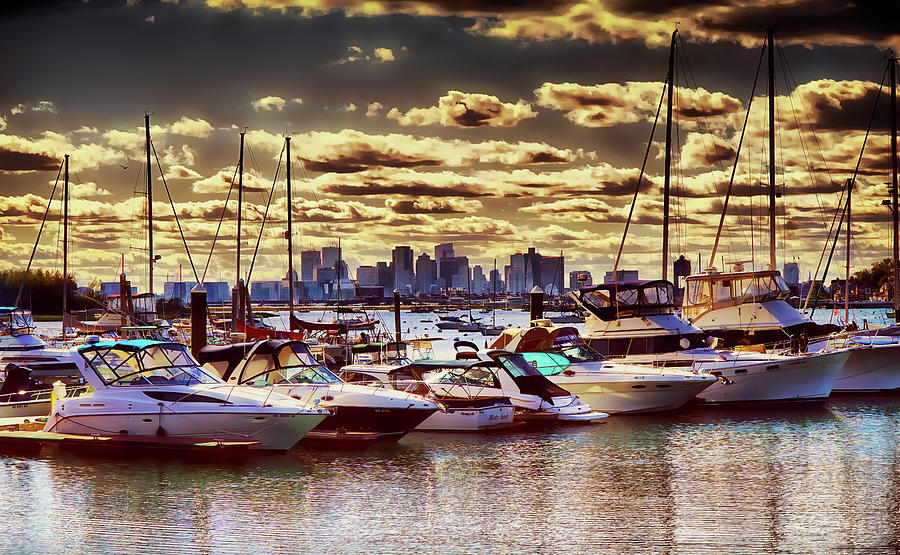Marina and Boston city skyline Photograph by Lilia D