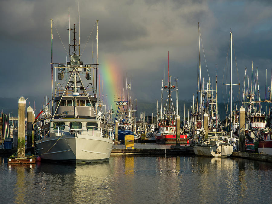 Boat Photograph - Marina and Rainbow by Greg Nyquist