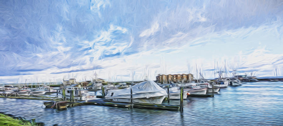 Marina at Westport 2 Digital Art by Cathy Anderson