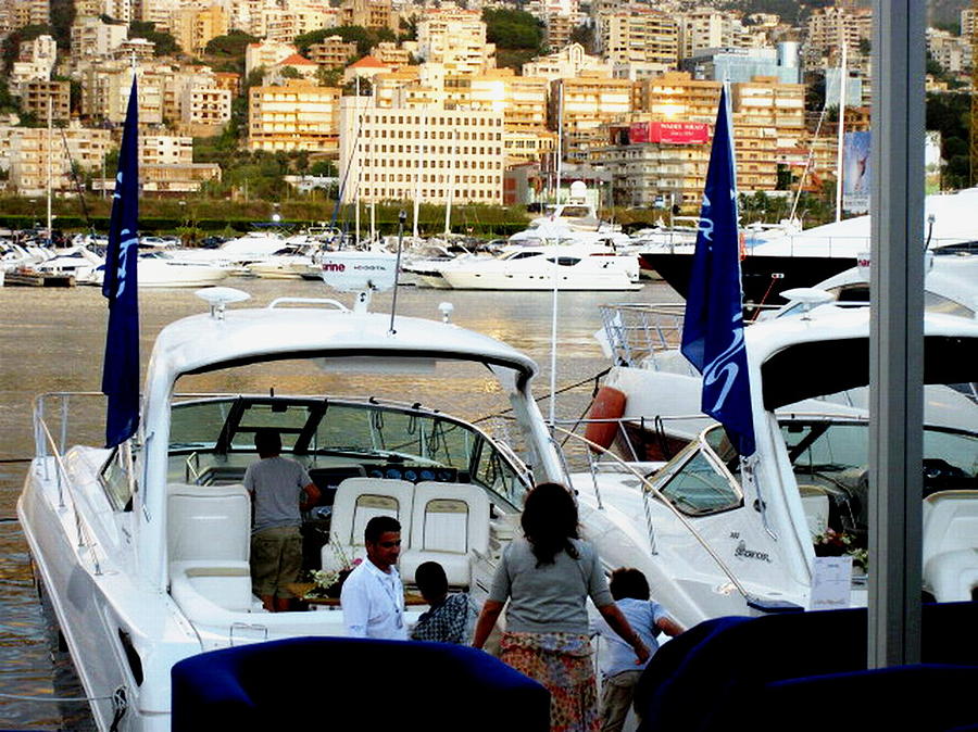 Boat Photograph - Marina Boats Exhibitions Lebanon by Therese AbouNader