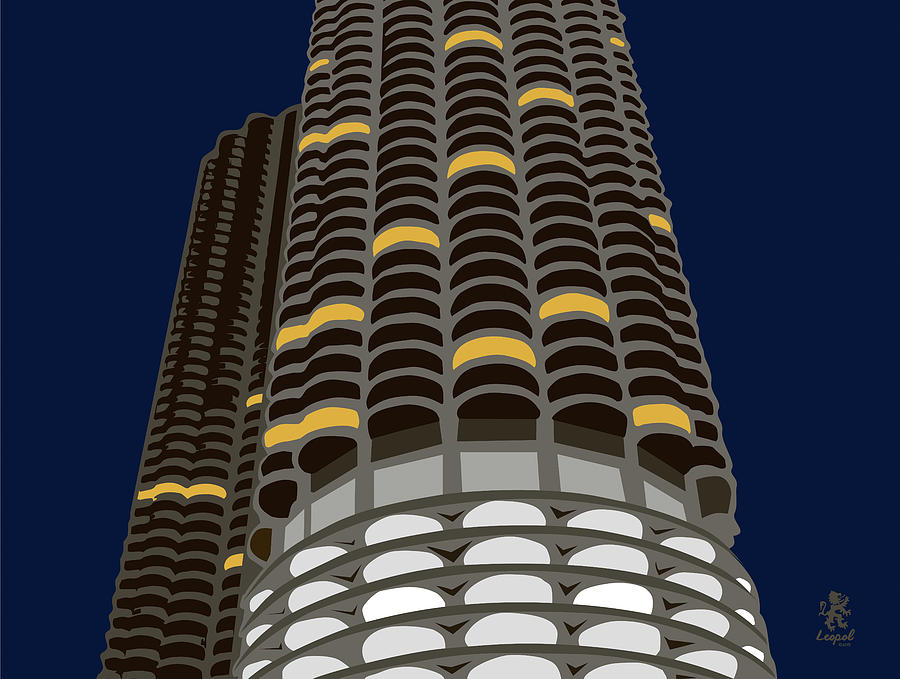 Marina City Chicago Digital Art by Angel Nieves - Fine Art America