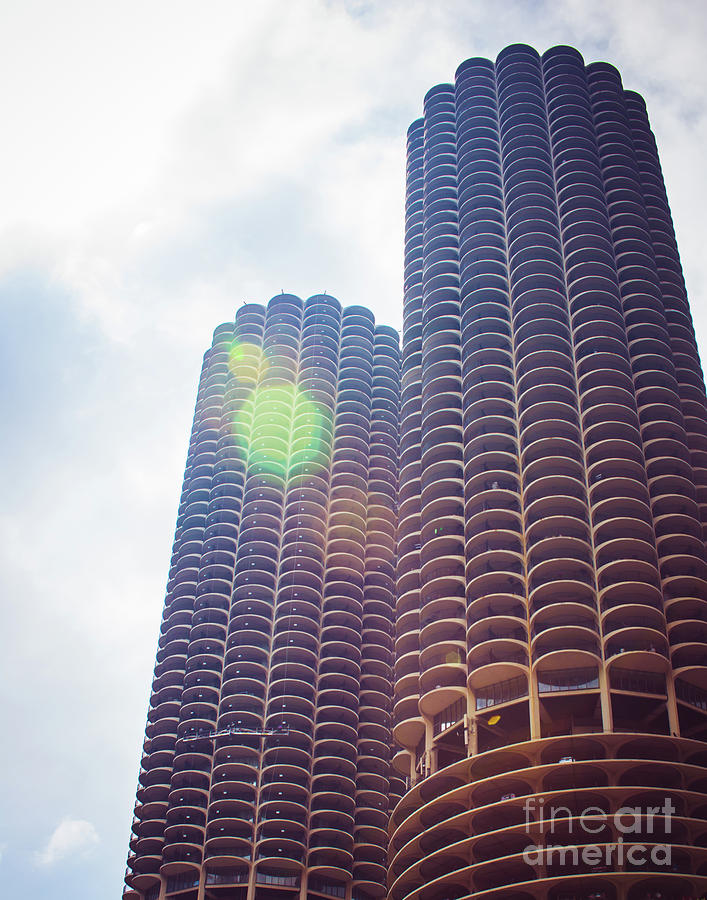 Chicago Photograph - Marina City Towers in The Sun by Sonja Quintero