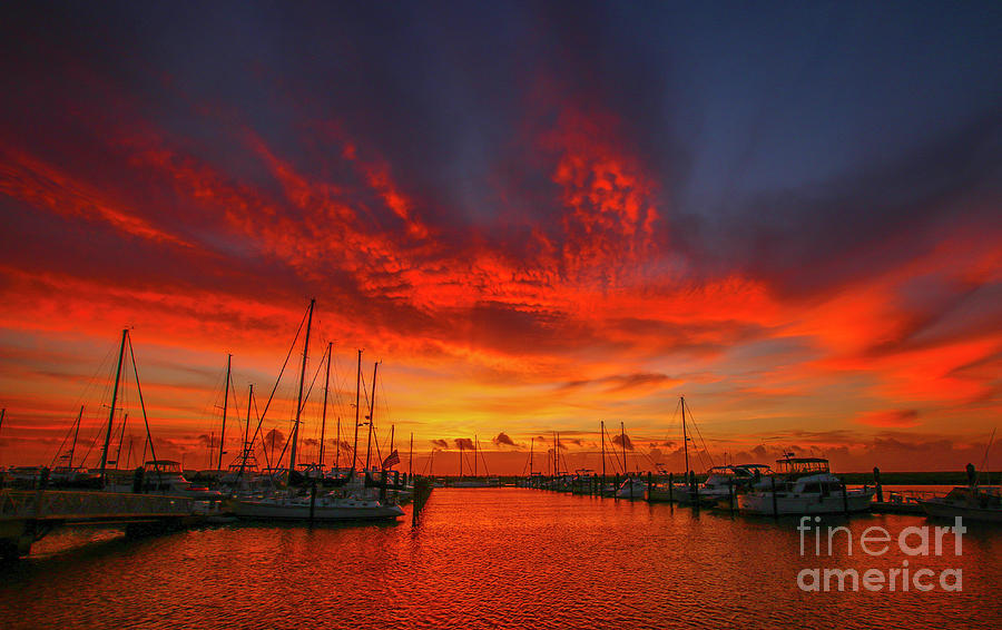 Marina Sunrise - Ft. Pierce Photograph by Tom Claud
