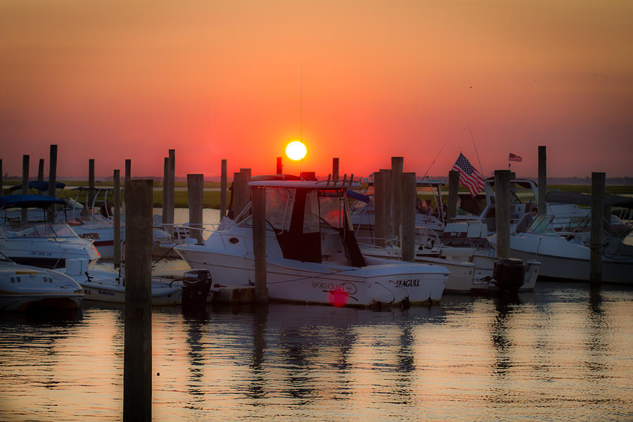 Boat Photograph - Marina Sunset by Charlotte  DiSipio-Grillo