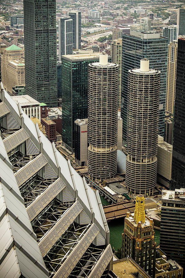 Chicago Photograph - Marina Towers from Above by Andrew Soundarajan