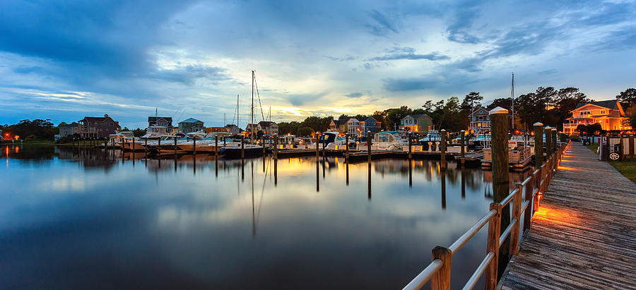 Marina Twilight Panorama Photograph by Nick Noble