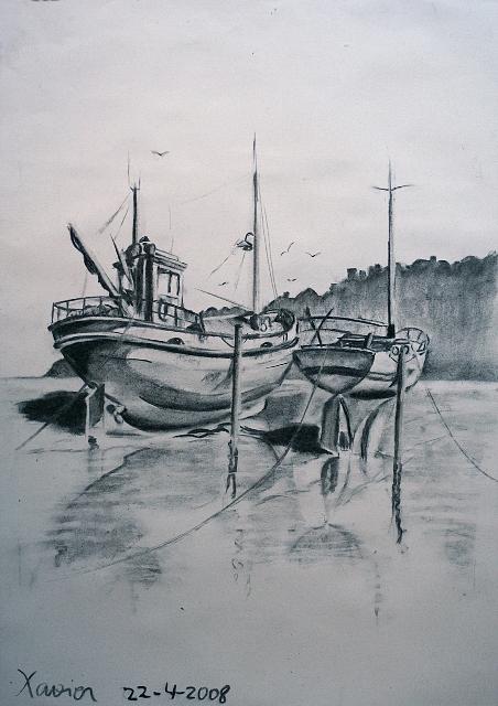Boat Drawing - Marina by Xavier Florensa