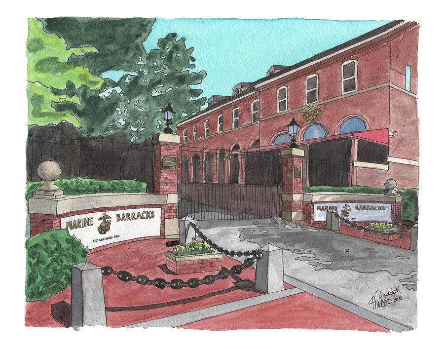 Marine Barracks Welcome Painting by Betsy Hackett