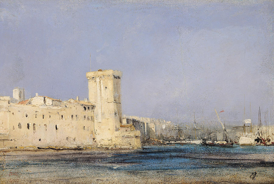 Architecture Painting - Marine Fortress by Louis Eugene Gabriel Isabey