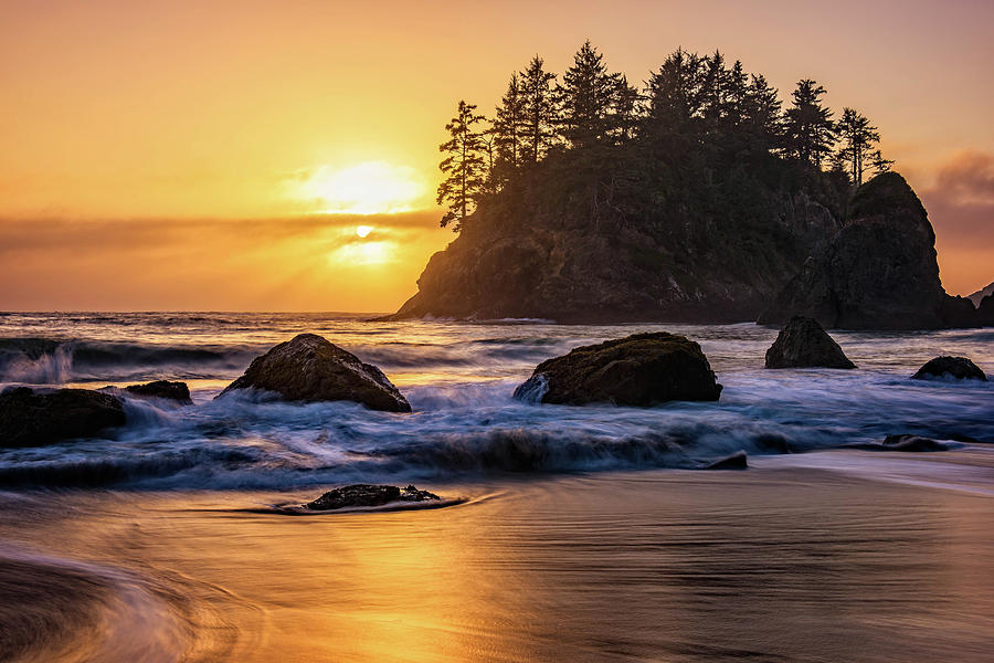 Marine Layer Sunset at Trinidad, California Photograph by John Hight