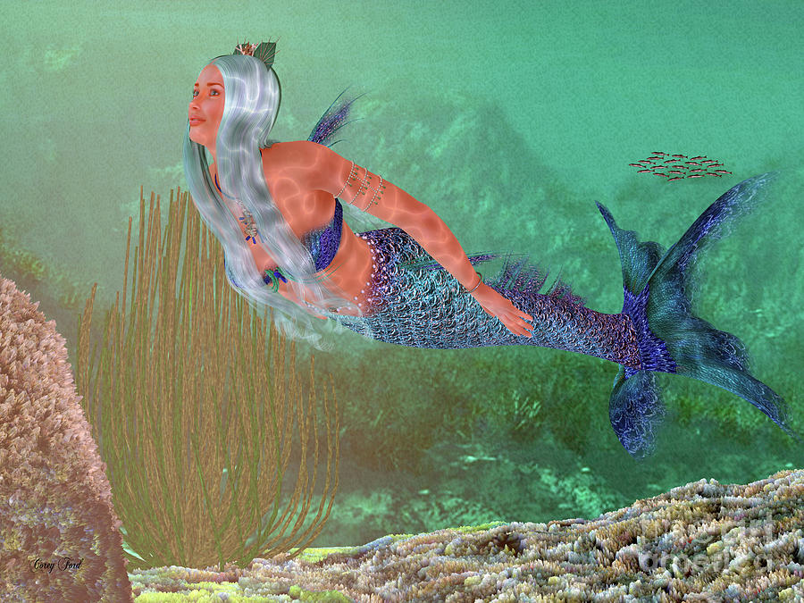 Mermaid Digital Art - Marine Mermaid by Corey Ford