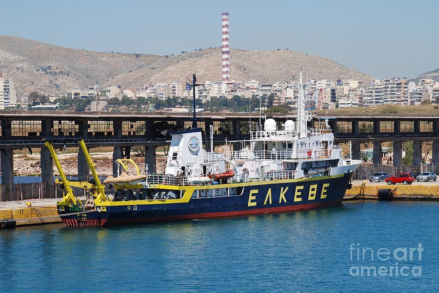 Marine research vessel Aegaeo in athens Photograph by David Fowler