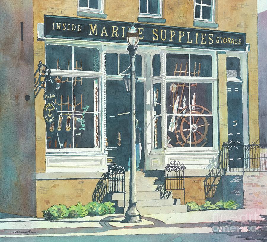 Marine Supply Store Painting by LeAnne Sowa