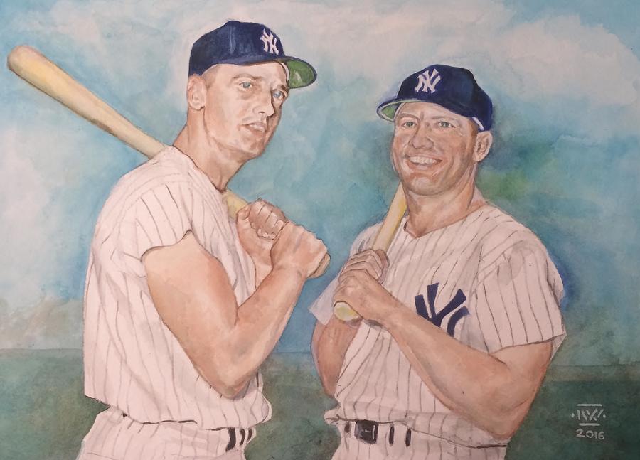 Mickey Mantle Painting - Maris and Mantle by Nigel Wynter