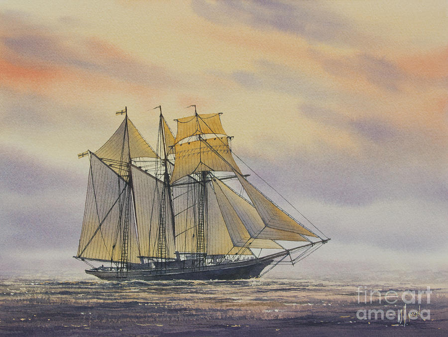 Coffee Painting - Maritime Beauty by James Williamson