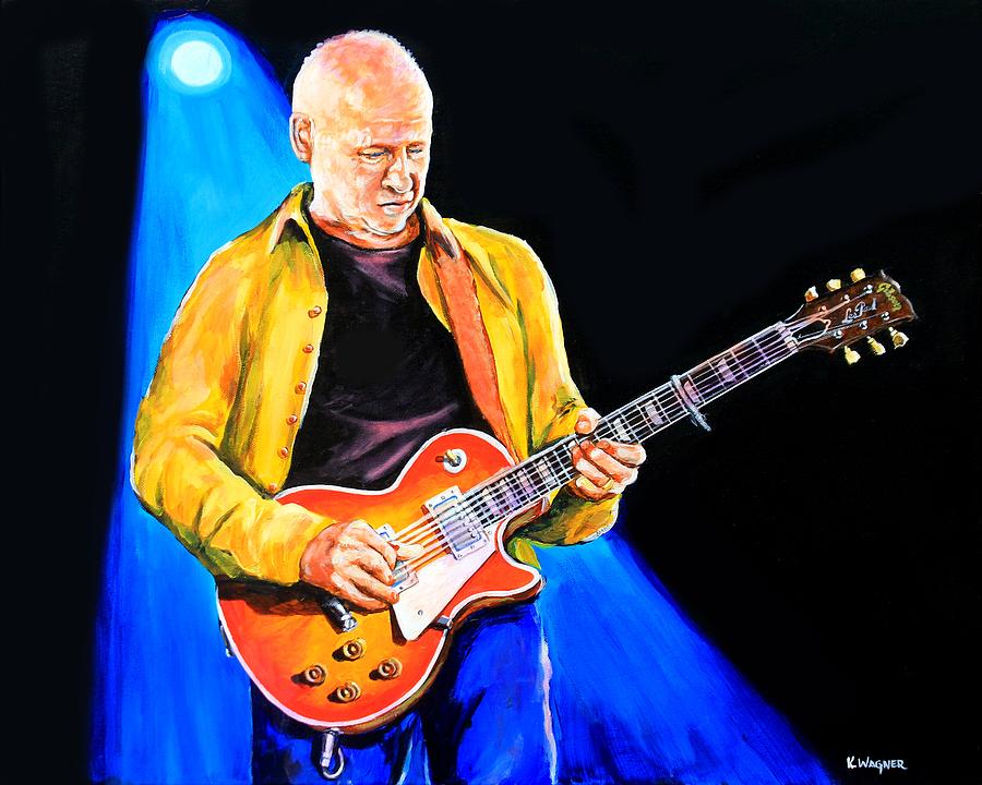 Mark Knopfler 1959 Gibson Les Paul Painting by Karl Wagner
