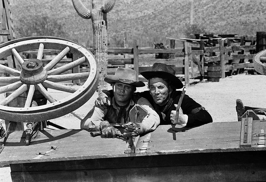 Mark Slade and Cameron Mitchell The High Chaparral set Old Tucson Arizona 1969 Photograph by David Lee Guss