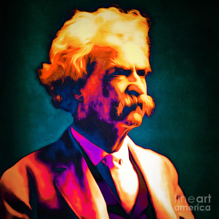 Celebrity Photograph - Mark Twain 20151224 square by Wingsdomain Art and Photography
