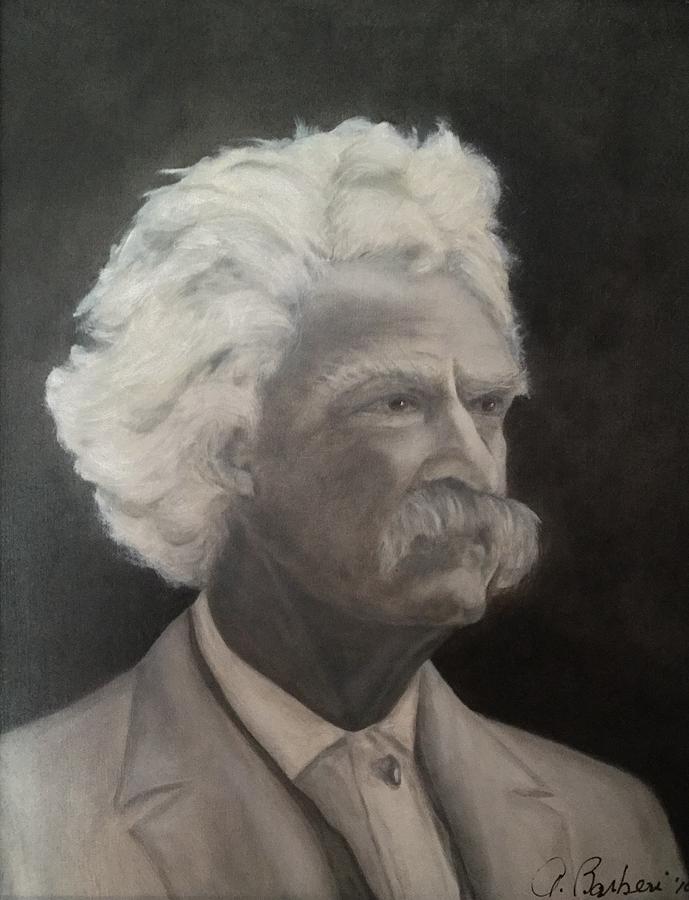 Portrait Painting - Mark Twain by Anne Barberi