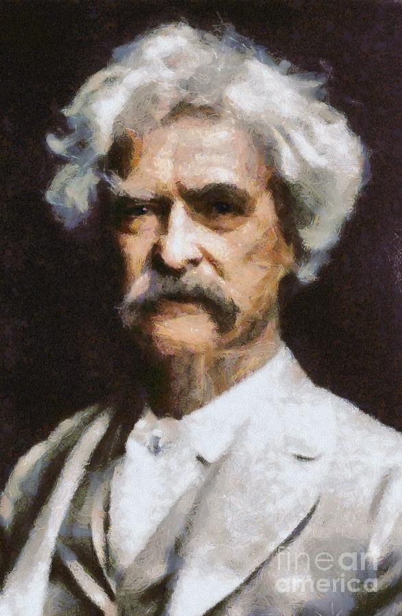 Mark Twain Writer Painting By Mary Bassett