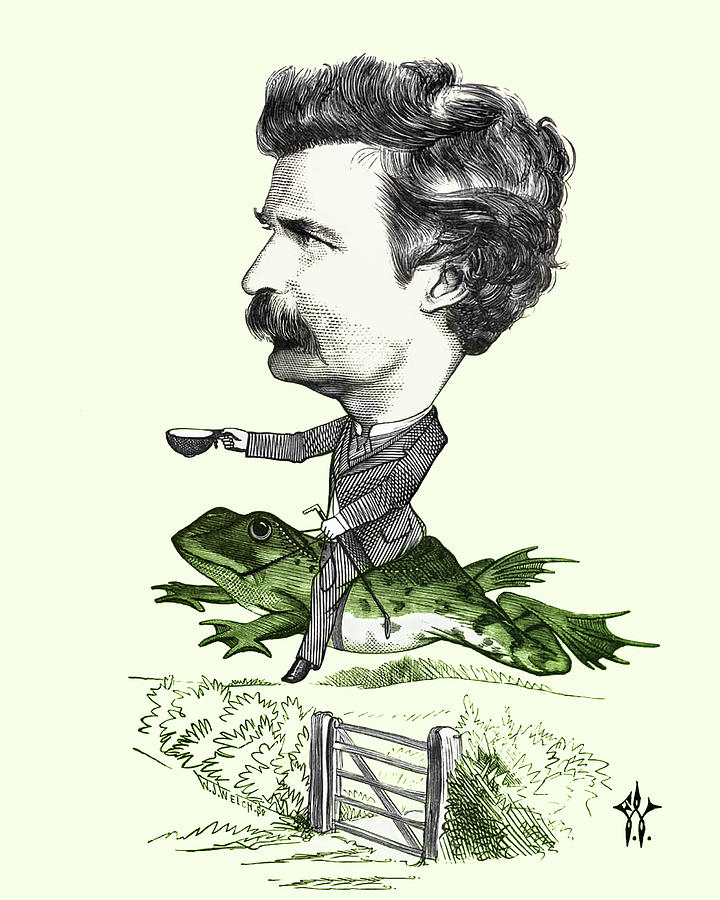 Mark Twain Caricature Colorized Photograph by Phil Cardamone