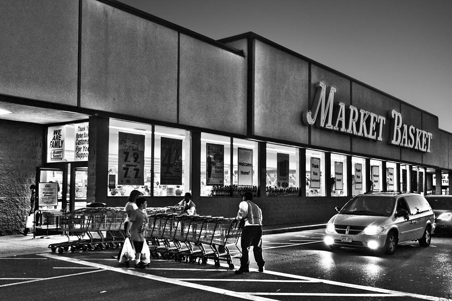 Market Basket Somerville MA Black and White Photograph by Toby McGuire