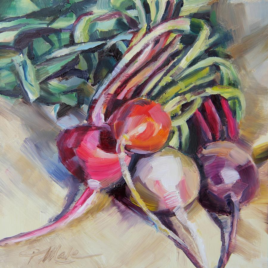 Market Beets Painting by Tracy Male