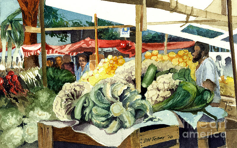 Market day at Ipanema Painting by Douglas Teller