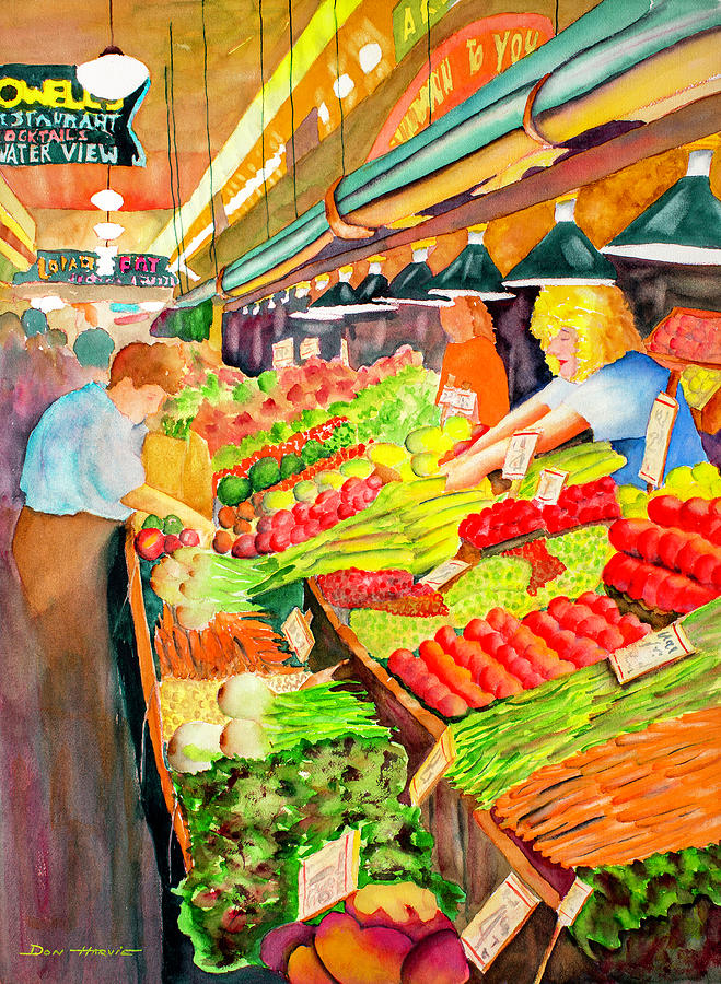 Market Day Painting by Don Harvie | Fine Art America