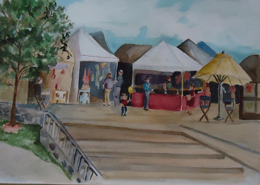 Market Day in Old Town Henderson Nevada Painting by Charme Curtin