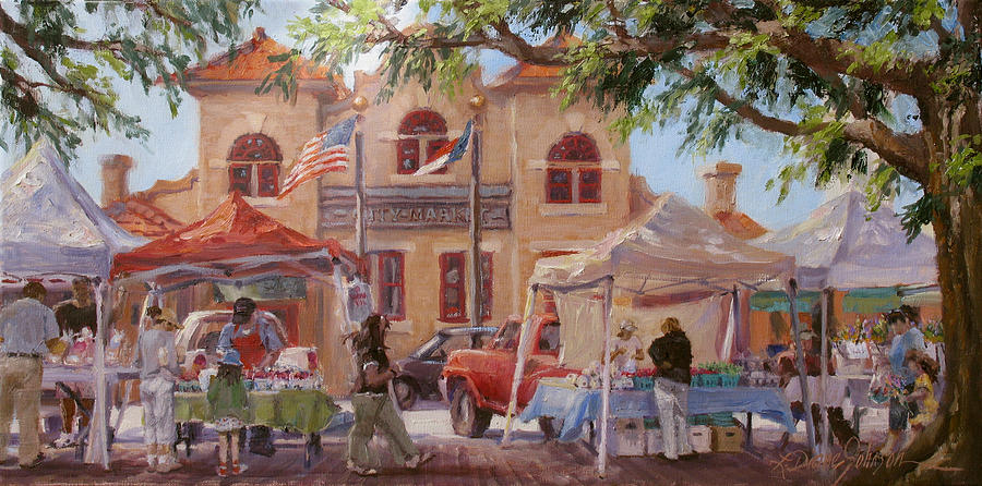 Market Day Painting by L Diane Johnson
