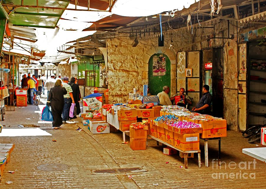 Market in Hebron 3 Photograph by David Birchall