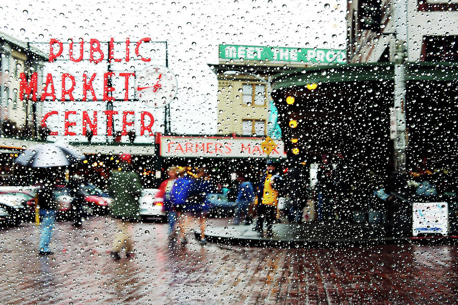 Market in rain J005 Photograph by Yoshiki Nakamura