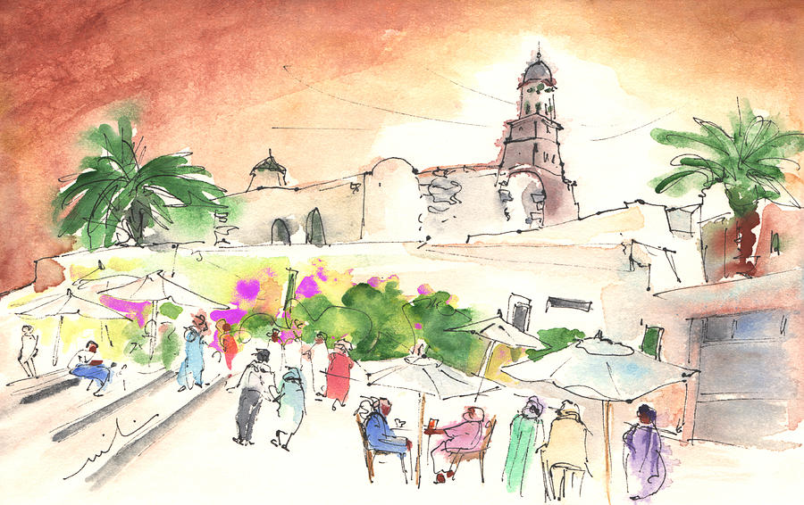 Market in Teguise in Lanzarote 02 Painting by Miki De Goodaboom