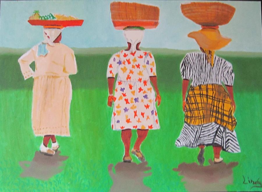 Market Ladies Painting by Jennylynd James