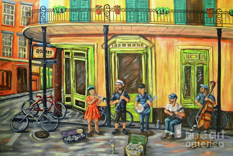 Market Musicians Painting by JoAnn Wheeler