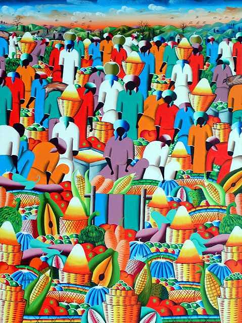 Market Place Painting by Frantz Petion Market Place Painting by Frantz Petion